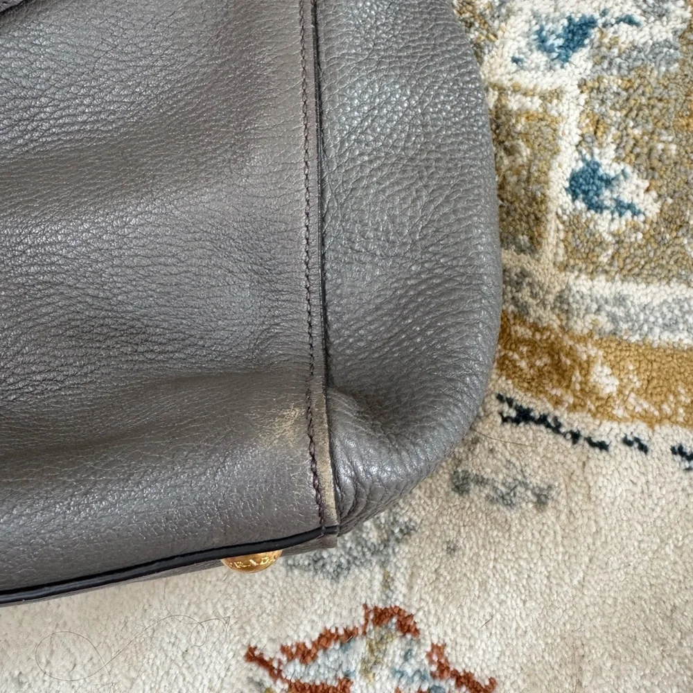 Prada Dark Gray Leather Tote Bag - Picture 15 of 16